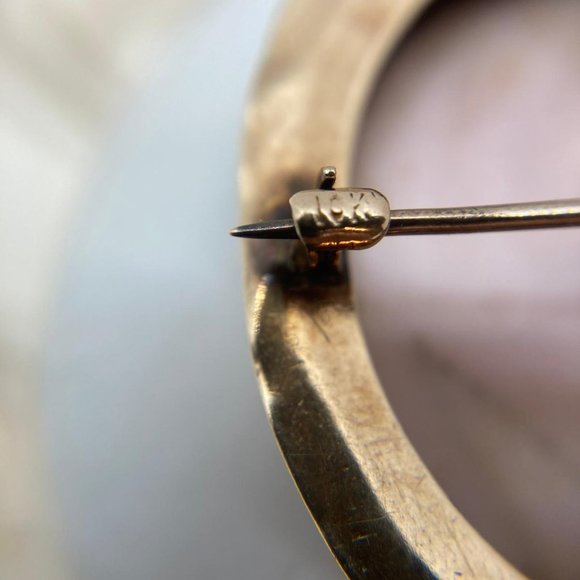 Antique 10k Carved Coral Cameo Brooch - Picture 8 of 8